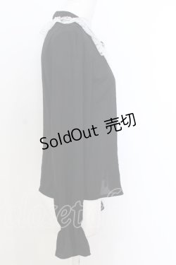 画像2: Ank Rouge / ラッセルレース配色ブラウス M クロ×シロ O-25-07-18-052-CA-BL-OW-OS