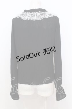 画像3: Ank Rouge / ラッセルレース配色ブラウス M クロ×シロ O-25-07-18-052-CA-BL-OW-OS