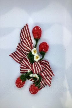 画像1: BABY,THE STARS SHINE BRIGHT / Creamy Berry リボンコサージュ  アカ O-25-07-18-1116-BA-AC-IG-OS