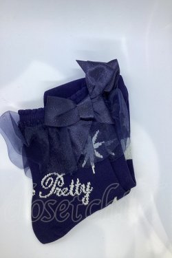 画像1: Angelic Pretty / Misty Skyクルー丈ソックス  ネイビー O-25-07-18-1040-AP-ZA-IG-OS