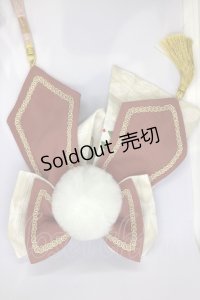 metamorphose / 風花のゆきうさぎリボンバレッタ  アイボリー O-25-07-18-1047-ME-AC-IG-OS