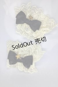 Angelic Pretty / ロゴスターチャームお袖とめ  オフ×クロ O-25-07-18-1050-AP-ZA-IG-OS