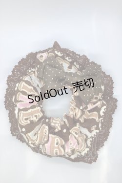 画像1: BABY,THE STARS SHINE BRIGHT / くみゃちゃんのシュガシュガアイシングクッキー柄シュシュ  ブラウン O-25-07-18-1053-BA-AC-IG-OS