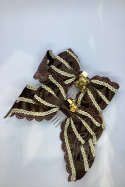 画像1: BABY,THE STARS SHINE BRIGHT / Fondant Chocolat Nounousリボンコーム  ブラウン O-25-07-18-1054-BA-AC-IG-OS