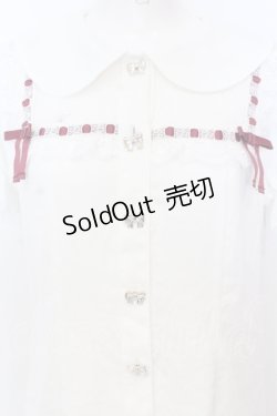 画像2: Ank Rouge / はしごレース配色ブラウス M シロ×アカ O-25-07-18-056-CA-BL-OW-OS
