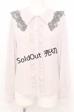 画像1: Ank Rouge / セーラーフリルブラウス M ピンク×クロ O-25-07-18-057-CA-BL-OW-OS