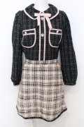 Swankiss / TS docking tweed O/P ワンピース F クロ×ピンク O-25-07-18-060-CA-OP-OW-OS