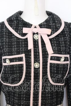 画像2: Swankiss / TS docking tweed O/P ワンピース F クロ×ピンク O-25-07-18-060-CA-OP-OW-OS