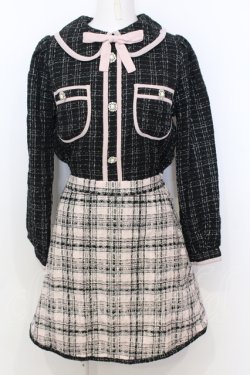 画像1: Swankiss / TS docking tweed O/P ワンピース F クロ×ピンク O-25-07-18-061-CA-OP-OW-OS