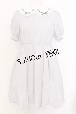 画像1: Ank Rouge / はしごレース丸襟ワンピース M グレー O-25-07-18-063-CA-OP-OW-OS