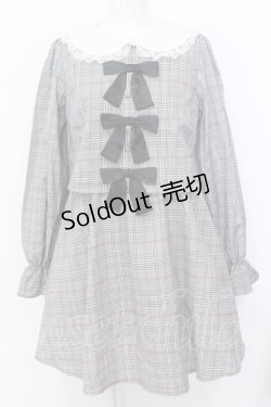 画像1: Ank Rouge / 3つリボンセットアップワンピース M グレー O-25-07-18-064-CA-OP-OW-OS