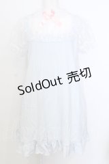 Nile Perch / ヨークレースカットワンピース  サックス O-25-07-18-067-LO-OP-OW-OS