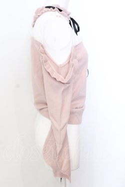 画像2: Ank Rouge / レース切り替えオフショルニットソー M 公式展開色パープル（ピンク寄り） O-25-07-18-070-CA-TO-OW-OS