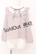 evelyn / レース切り替えオフショルプルオーバー  パープル O-25-07-18-008-LO-TO-OW-OS