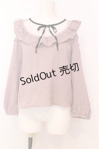 evelyn / レース切り替えオフショルプルオーバー  パープル O-25-07-18-008-LO-TO-OW-OS