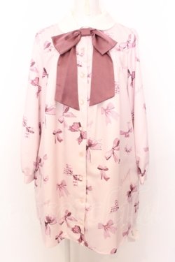 画像1: Ank Rouge / Favorite Ribbonシャツワンピース M ピンク O-25-07-18-077-CA-OP-OW-OS