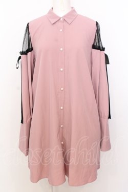画像1: Ank Rouge / ショルダーレースシャツワンピース M ピンク O-25-07-18-078-CA-OP-OW-OS
