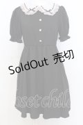 Ank Rouge / はしごレース丸襟ワンピース M クロ×シロ O-25-07-18-091-CA-OP-OW-OS