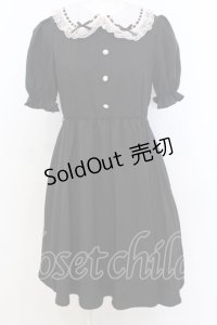 Ank Rouge / はしごレース丸襟ワンピース M クロ×シロ O-25-07-18-091-CA-OP-OW-OS
