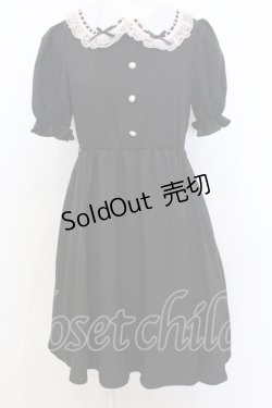 画像1: Ank Rouge / はしごレース丸襟ワンピース M クロ×シロ O-25-07-18-091-CA-OP-OW-OS