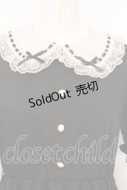 画像2: Ank Rouge / はしごレース丸襟ワンピース M クロ×シロ O-25-07-18-091-CA-OP-OW-OS