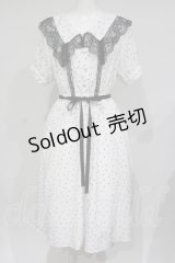 Ank Rouge / ドット襟ワンピース M シロ×クロ O-25-07-18-093-CA-OP-OW-OS