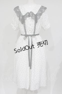 画像1: Ank Rouge / ドット襟ワンピース M シロ×クロ O-25-07-18-093-CA-OP-OW-OS