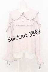 DearMyLove / フリルブラウス 3L ピンク×クロ O-25-07-18-103-EL-BL-OW-OS