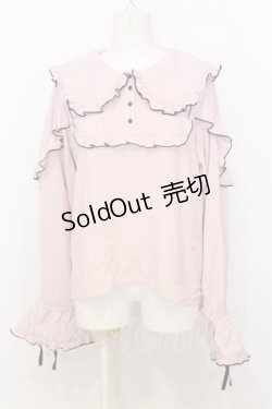 画像1: DearMyLove / フリルブラウス 3L ピンク×クロ O-25-07-18-103-EL-BL-OW-OS