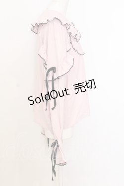 画像2: DearMyLove / フリルブラウス 3L ピンク×クロ O-25-07-18-103-EL-BL-OW-OS