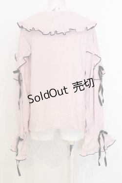 画像3: DearMyLove / フリルブラウス 3L ピンク×クロ O-25-07-18-103-EL-BL-OW-OS