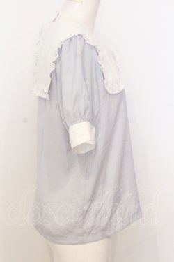 画像2: evelyn / スクエアカラープルオーバー M サックス×シロ O-25-07-18-104-LO-TO-OW-OS