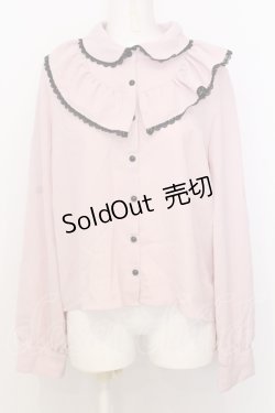 画像1: DearMyLove / バイカラー丸襟ワンピース 3L ピンク×クロ O-25-07-18-105-EL-BL-OW-OS