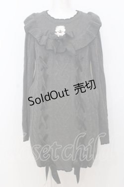 画像1: DearMyLove / フリルレースアップニットワンピース LL グレー O-25-07-18-107-EL-OP-OW-OS
