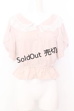画像1: Honey Cinnamon / タックレースブラウス  ピンク O-25-07-18-013-LO-BL-OW-OS