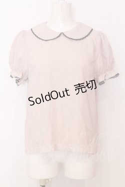 画像1: Honey Cinnamon / レース配色丸襟プルブラウス F ベージュ O-25-07-18-002-LO-BL-OW-OS