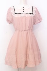 画像1: Honey Cinnamon / リボン配色ワンピース F ピンク×シロ×クロ O-25-07-18-015-LO-OP-OW-ZT508 (1)