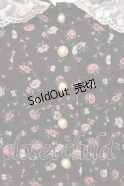 画像2: Honey Cinnamon / はしごレース配色花柄ワンピース F クロ O-25-07-18-020-LO-OP-OW-OS