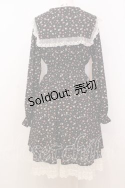 画像4: Honey Cinnamon / はしごレース配色花柄ワンピース F クロ O-25-07-18-020-LO-OP-OW-OS