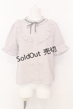 画像1: evelyn / Uフリルブラウス  ピンク O-25-07-18-028-LO-BL-OW-OS