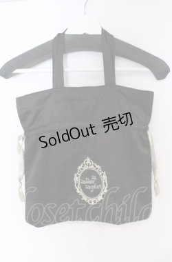 画像1: an another angelus / ロゴ刺繍サテントートバッグ  クロ O-25-07-19-062-CA-BG-OW-ZT0722F