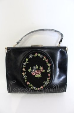 画像1: an another angelus / 花刺繍フレームハンドバッグ  クロ O-25-07-19-063-CA-BG-OW-OS