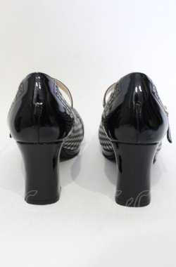 画像5: あしながおじさん / ギンガムチェックワンストラップパンプス 24.5ｃｍ クロ O-25-07-19-064-PU-SH-OW-OS