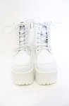 画像2: YOSUKE / 厚底レースアップブーツ L ホワイト O-25-07-19-066-PU-SH-OW-ZTK005 (2)