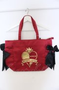 Maison de FLEUR / HEARTSLABYUL/サイドリボントートバッグ  アカ O-25-07-19-070-LO-BG-IG-ZT-K024