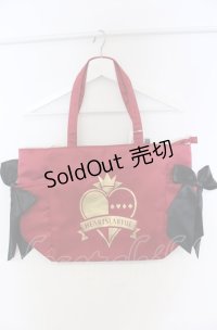 Maison de FLEUR / HEARTSLABYUL/サイドリボントートバッグ  アカ O-25-07-19-070-LO-BG-IG-ZT-K024