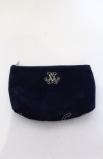 画像1: Scent Of Varo / ロゴマーク刺繍ポーチ  ネイビー O-25-07-19-075-LO-ZA-IG-ZT271 (1)
