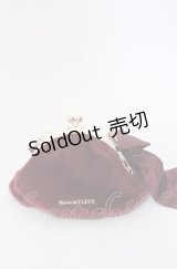 Maison de FLEUR / フェイクハラコがま口ポーチ  ワイン O-25-07-19-077-LO-ZA-IG-ZT271