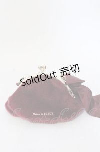 Maison de FLEUR / フェイクハラコがま口ポーチ  ワイン O-25-07-19-077-LO-ZA-IG-ZT271