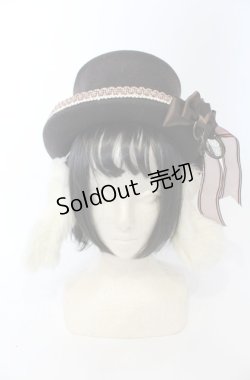 画像2: ALICE and the PIRATES / 時計うさぎのロップイヤーシルクハットII  ブラウン O-25-07-19-010-PA-AC-IG-ZT-K011